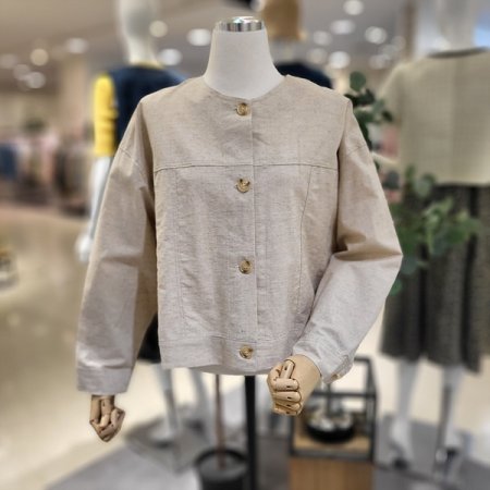 라운드넥긴팔린넨자켓