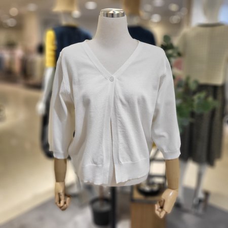 7부원버튼여름니트가디건