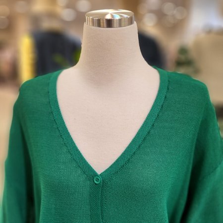 브이넥여름긴팔니트가디건