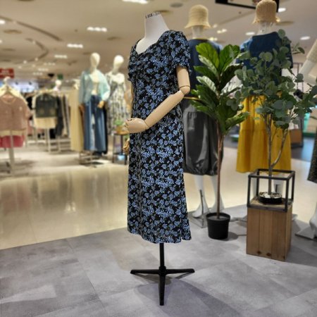 셔링넥반팔쉬폰원피스