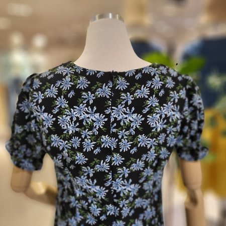 셔링넥반팔쉬폰원피스