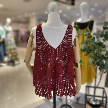 브이넥뷔스티에니트조끼