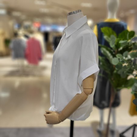 앞리본묶음셔츠반팔블라우스