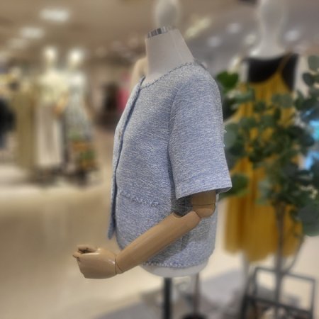 반팔트위드블루자켓