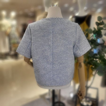 반팔트위드블루자켓