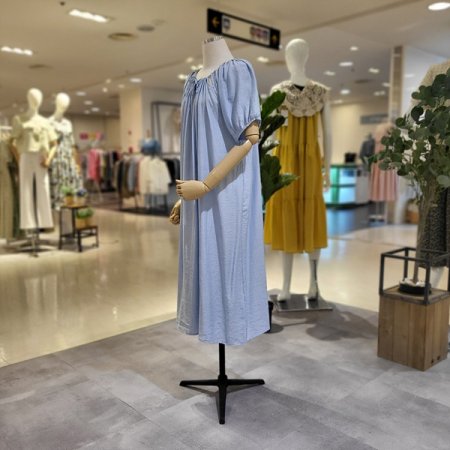 스톤주름넥여름롱원피스