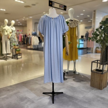 스톤주름넥여름롱원피스
