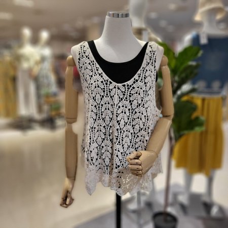 나뭇잎패턴면니트뷔스티에