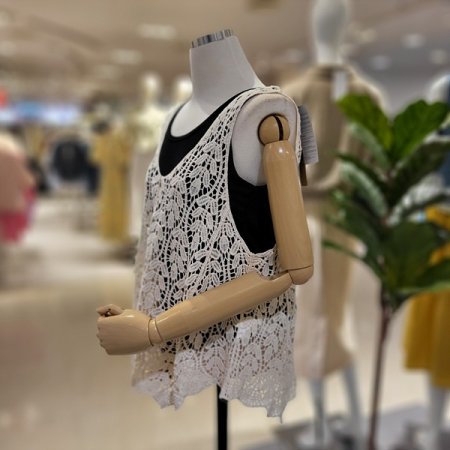 나뭇잎패턴면니트뷔스티에