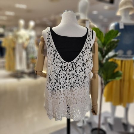 나뭇잎패턴면니트뷔스티에