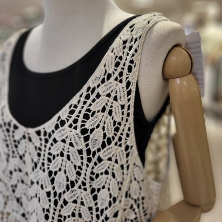 나뭇잎패턴면니트뷔스티에