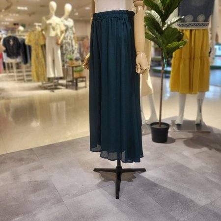 시스루쉬폰9부와이드팬츠