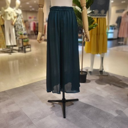 시스루쉬폰9부와이드팬츠