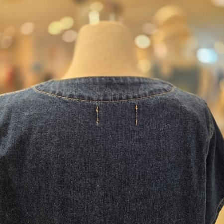 라운드넥반팔데님자켓