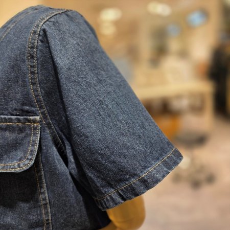 라운드넥반팔데님자켓