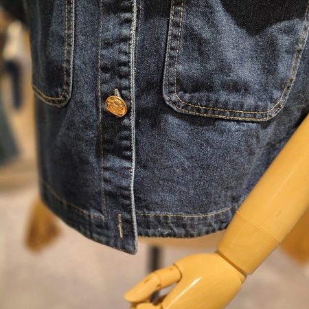 라운드넥반팔데님자켓