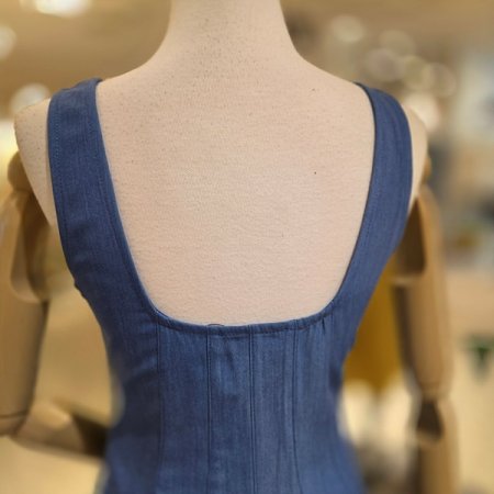 옆자크스퀘어넥민소매원피스