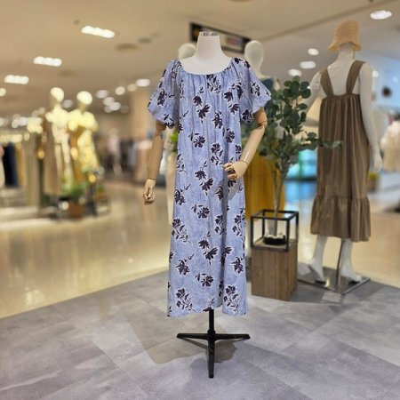 퍼픔소매린넨박시원피스