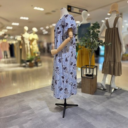 퍼픔소매린넨박시원피스