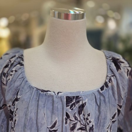 퍼픔소매린넨박시원피스