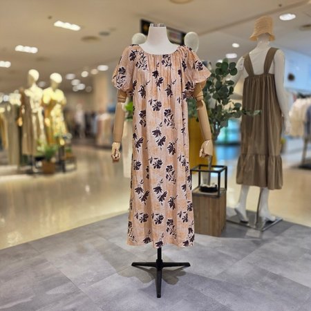 퍼픔소매린넨박시원피스