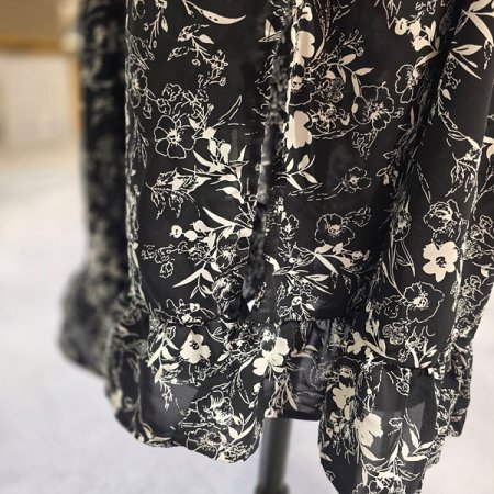 화이트플라워블랙쉬폰원피스