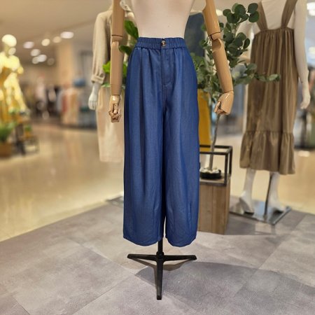 밑단핀턱글로시와이드팬츠