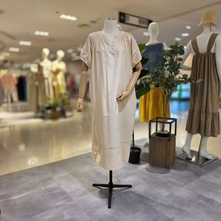 셔링넥반팔박시원피스