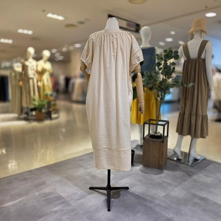 셔링넥반팔박시원피스