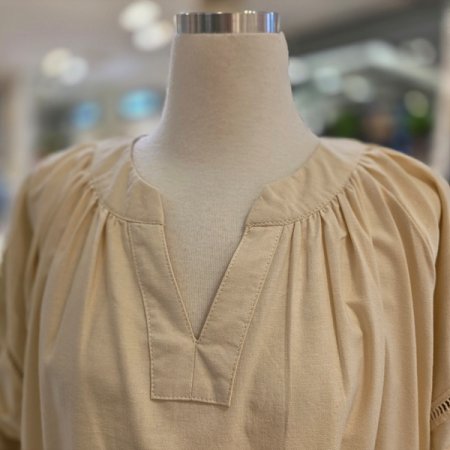 셔링넥반팔박시원피스