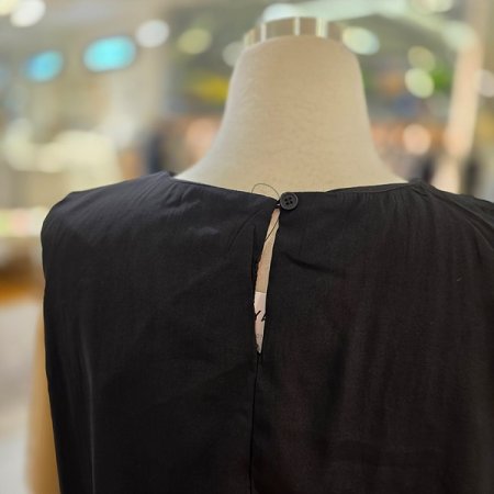 밑단셔링민소매실키블라우스