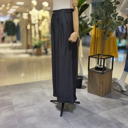 밑단롤업와이드롱팬츠