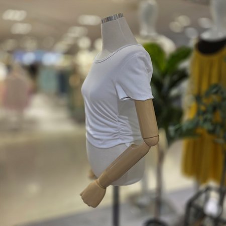 허리셔링크롭반팔티셔츠