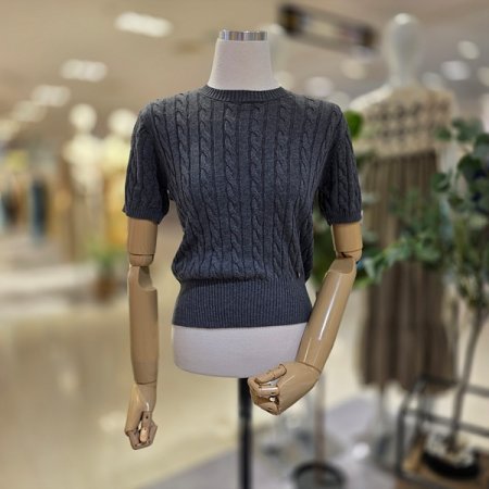 체인짜임순면반팔니트