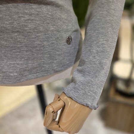 레이스배색브이넥가을긴팔티