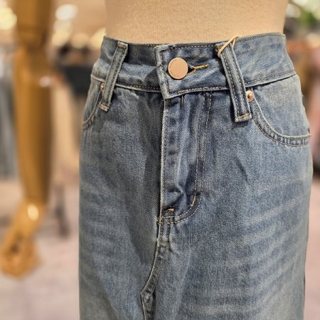 다트포인트데님롱스커트