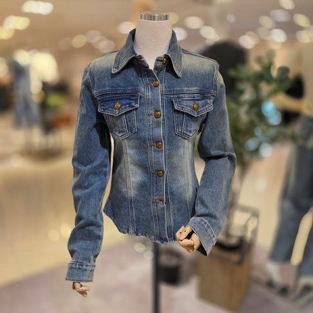 긴팔카라넥데님셔츠자켓