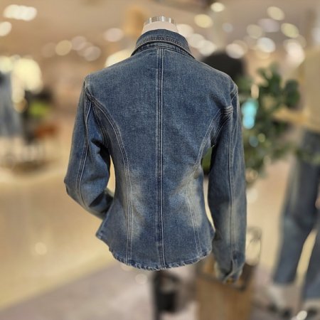 긴팔카라넥데님셔츠자켓