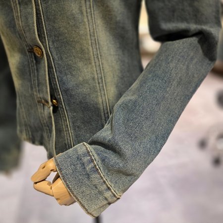 긴팔카라넥데님셔츠자켓