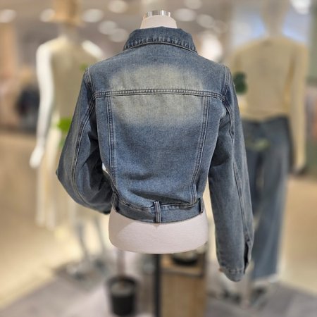 세미크롭집업데님점퍼