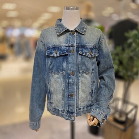 투톤워싱하프청자켓