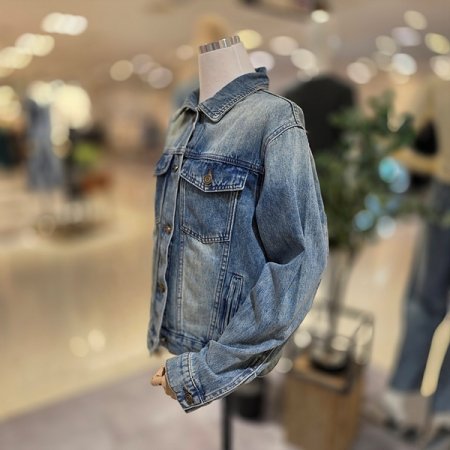 투톤워싱하프청자켓