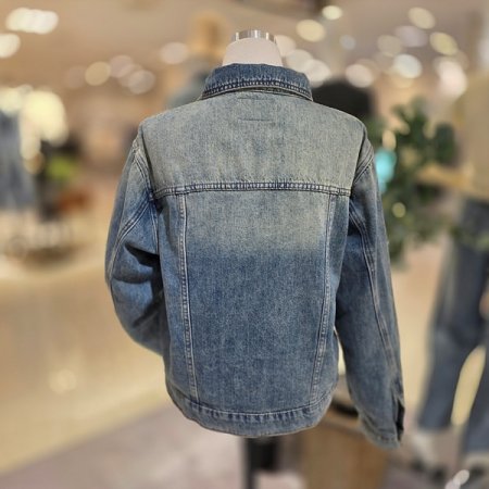 투톤워싱하프청자켓