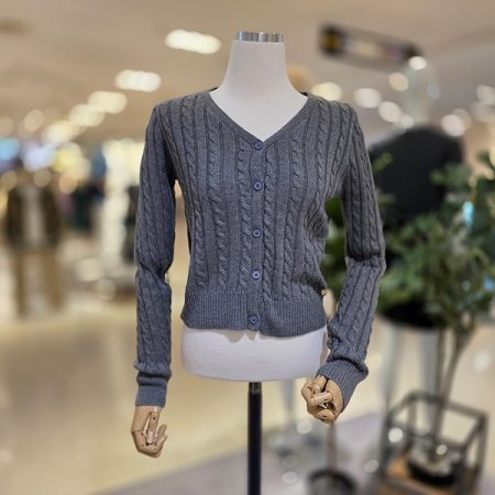 꽈배기짜임 크롭니트가디건