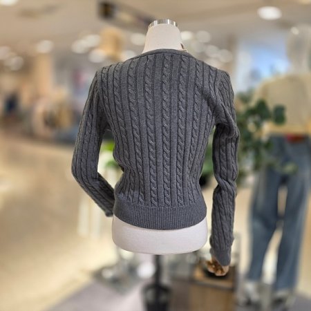 꽈배기짜임 크롭니트가디건