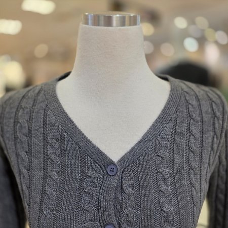 꽈배기짜임 크롭니트가디건