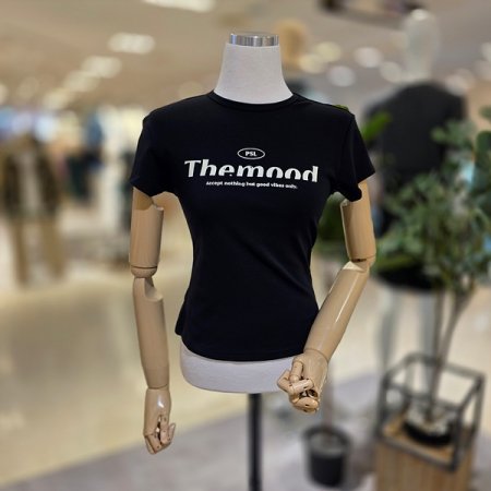 레터링슬림핏크롭티셔츠