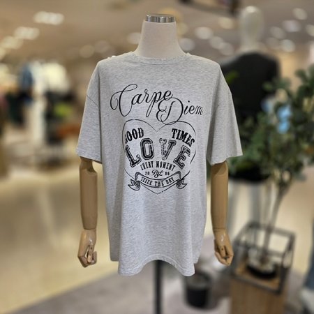 하트레터링가을면반팔티