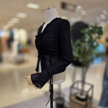 시스루블랙드레스블라우스