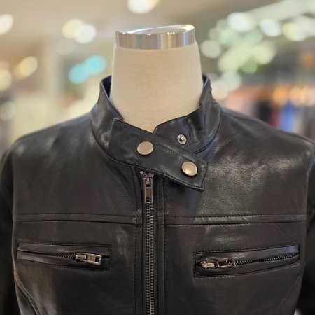 차이나넥집업인조가죽자켓